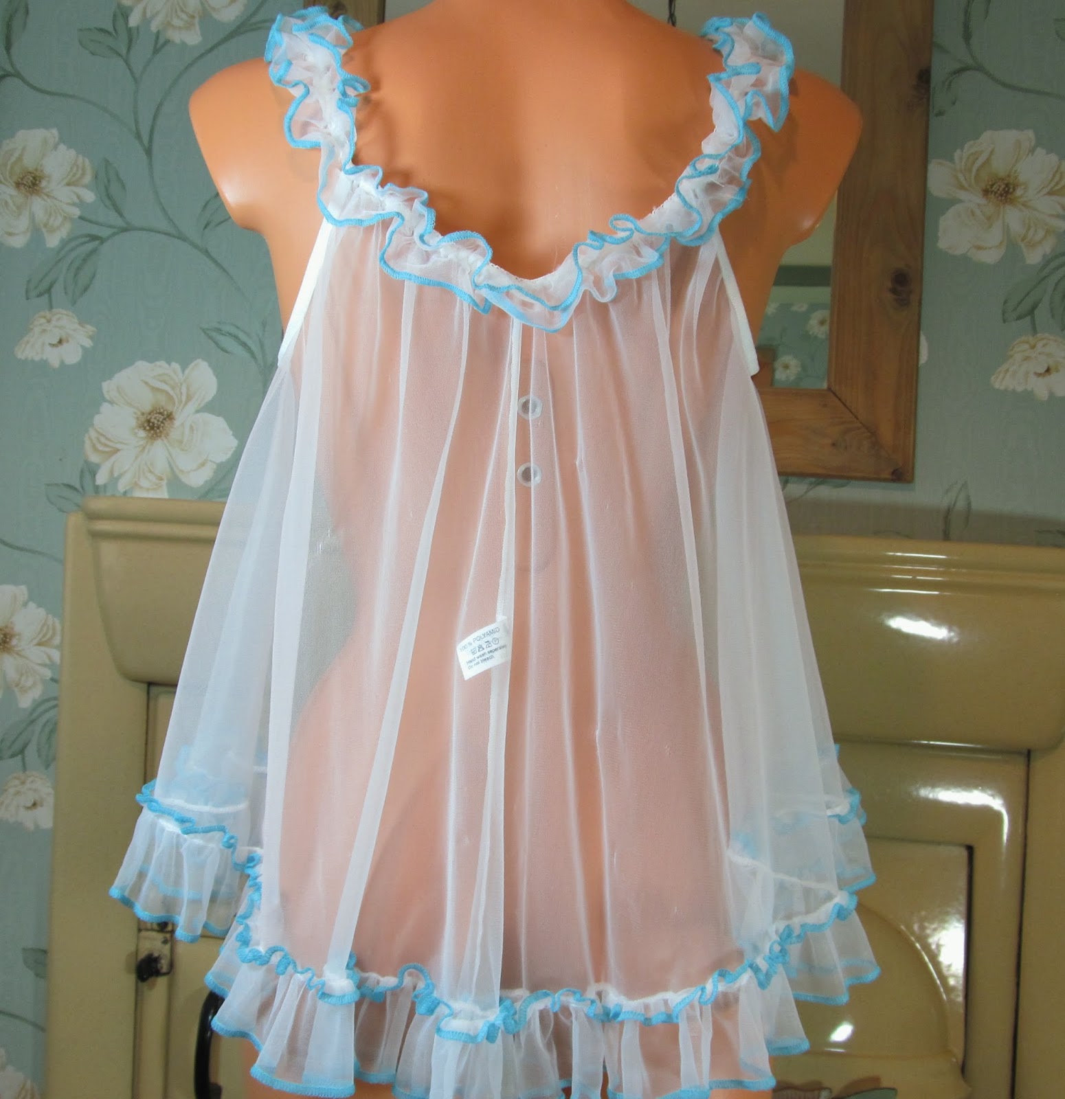 Sheer babydoll with scarves satin sheets pic